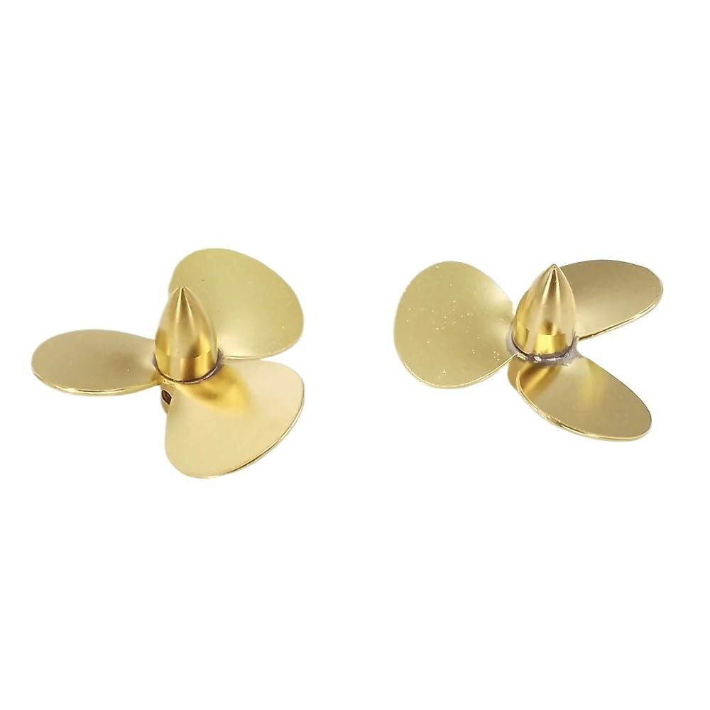 RC Boat 3-Blades Propeller Copper M4 35mm Prop for RC Boat Scale Marine Tug Fishing Boat Model(1Pair)