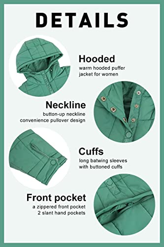 chouyatou Women's Quilted Pullover Puffer Jacket Packable Hooded Oversize Winter Coat Tops3
