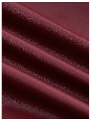 MakeMeChic Women's Wide Leg Pants PU Leather High Waist Elastic Straight Party Trousers with Pockets4