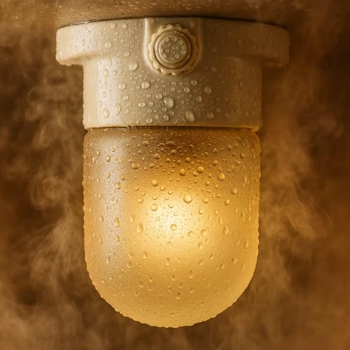 HAVA Porzellan Saunaleuchte, Glaskuppel, E27 IP54