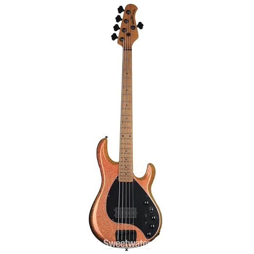 Ernie Ball Music Man DarkRay 5-string Bass Guitar - Gold Bar with Maple Fingerboard