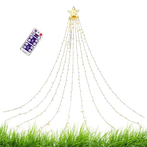 Lumières de Noël solaires en étoile pour décorer le jardin