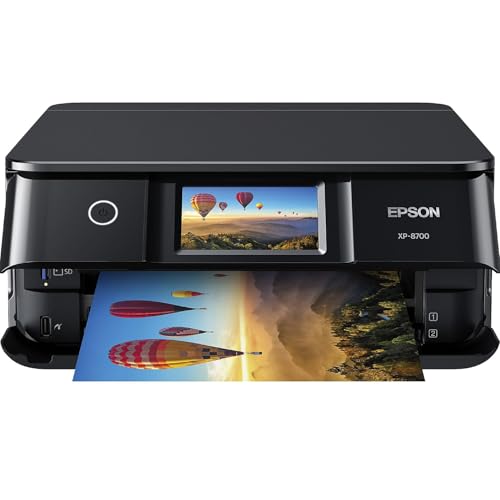 Epson Expression Photo XP-8700 Wireless All-in-One Printer with Built-in Scanner and Copier and 4.3