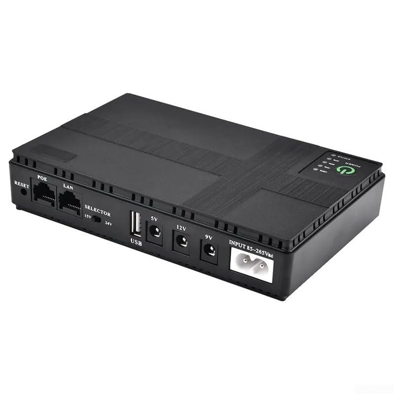 Routeur Mini UPS pour chat optique, 8800 mAh DC de secours avec double sortie, alimentation portable pour caméra de sécurité et système de contrôle d'accès (noir-8800 mAh)