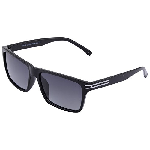 Image of ECOSSE Rectangular Sunglasses (Black, Es106)