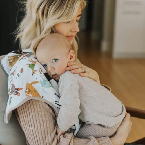 Image of Little Unicorn Ultra-Absorbent Premium Burp Cloth 2 Pack | Soft on Baby's Skin | Larger Size | Ergonomic Design | Set of 2 (Woof)