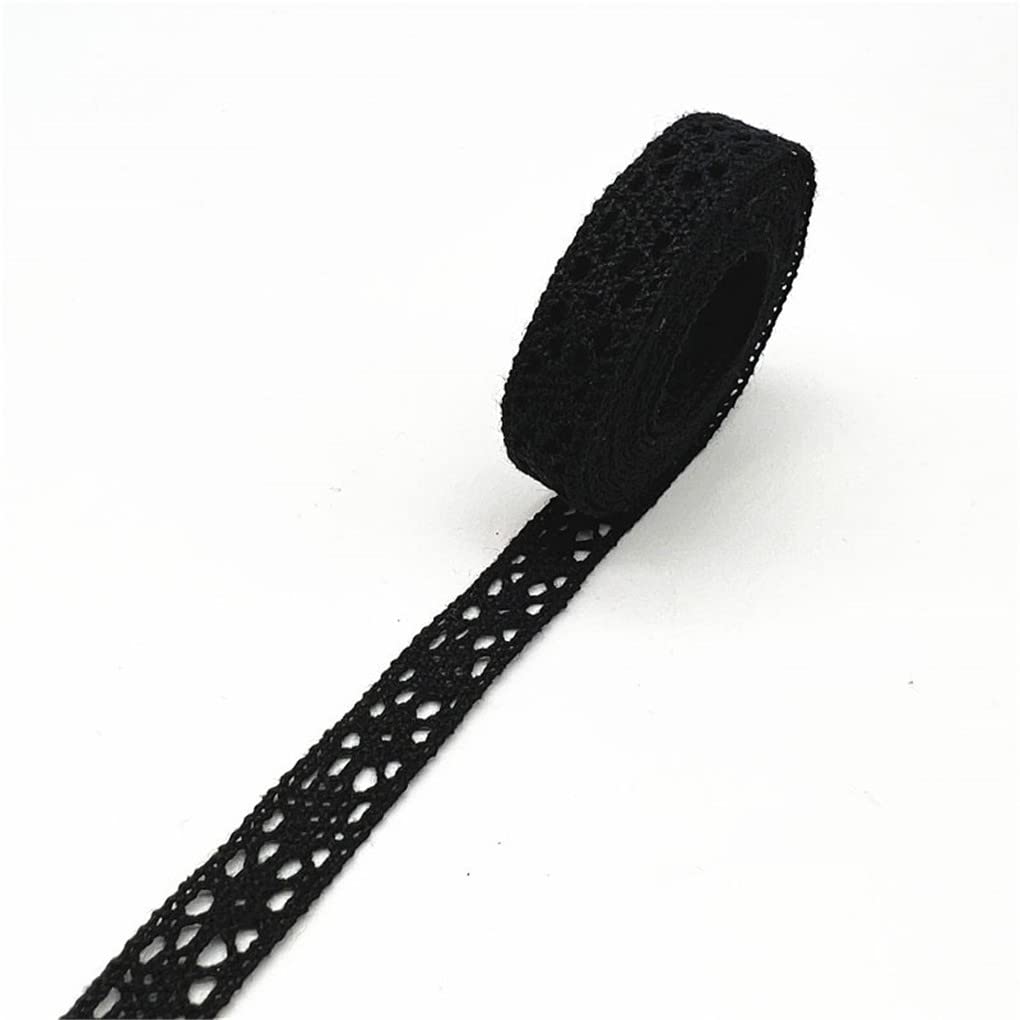 Nastro Di Pizzo Nero All'Uncinetto In Cotone - 7,6 Metri, Larghezza 3-6 Cm Per Fai Da Te E Regali - 3