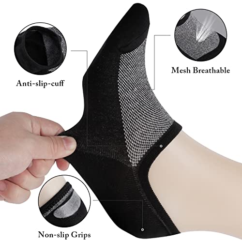 Adfolf 8 Pack No Show Socks Mens Casual Low Cut Thin Loafers Non Slip Boat Liners (9-13, Black_8 Pairs) #TOP1