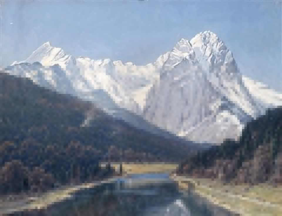 Impression d'art Heinrich Gogarten Riessersee toile premium finition galerie