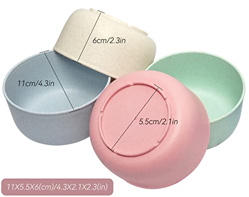 Old Tjikko Snack Bowls,Set Of 4 Rice Bowls,100% Bpa-Free Wheat Straw Fiber Snack Bowls,Eco-Friendly Safe Kitchen Bowl For Children Adult Support Microwave(14 Oz-4Pack) #TOP1