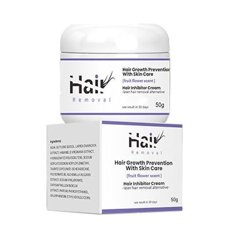 Facial Hair Inhibitor Cream Hair Growth Inhibitor for Women Face Get Rid of Chin Hair Hair Removal Serum for Arm Legs All Body Unscented Cream Natural Plant Extract Unisex 50g / 1.7 Fl Oz