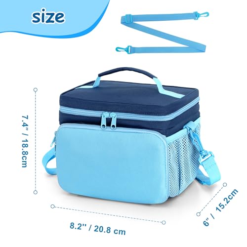 Image of LoDrid Travel Carrying Case Compatible with YOTO Player (3rd Gen.), Audio Card Holder Holds up to 54 Cards with Shoulder Strap, Blue, Bag Only