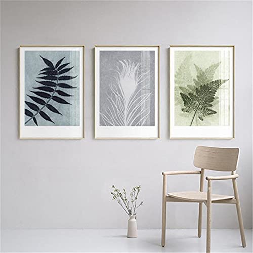 Affiche de plante abstraite rose vert bleu 50x70cm lot de 3 toiles murales