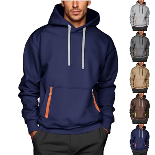 Hoodies for Men,Lightweight Oversized Pullover Sweatshirts Fall Winter Casual Long Sleeve Sweatshirts with Pocket