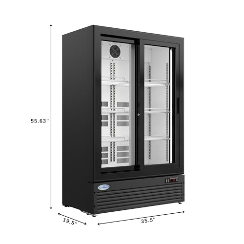 Image of KoolMore 35 in. Retail Display Refrigerator, 10 Cu. Ft. Low Height Merchandiser Cooler, Aisle End Grab-and-Go Beverage Display Fridge for Convenience Stores, Supermarkets & Checkout, Black