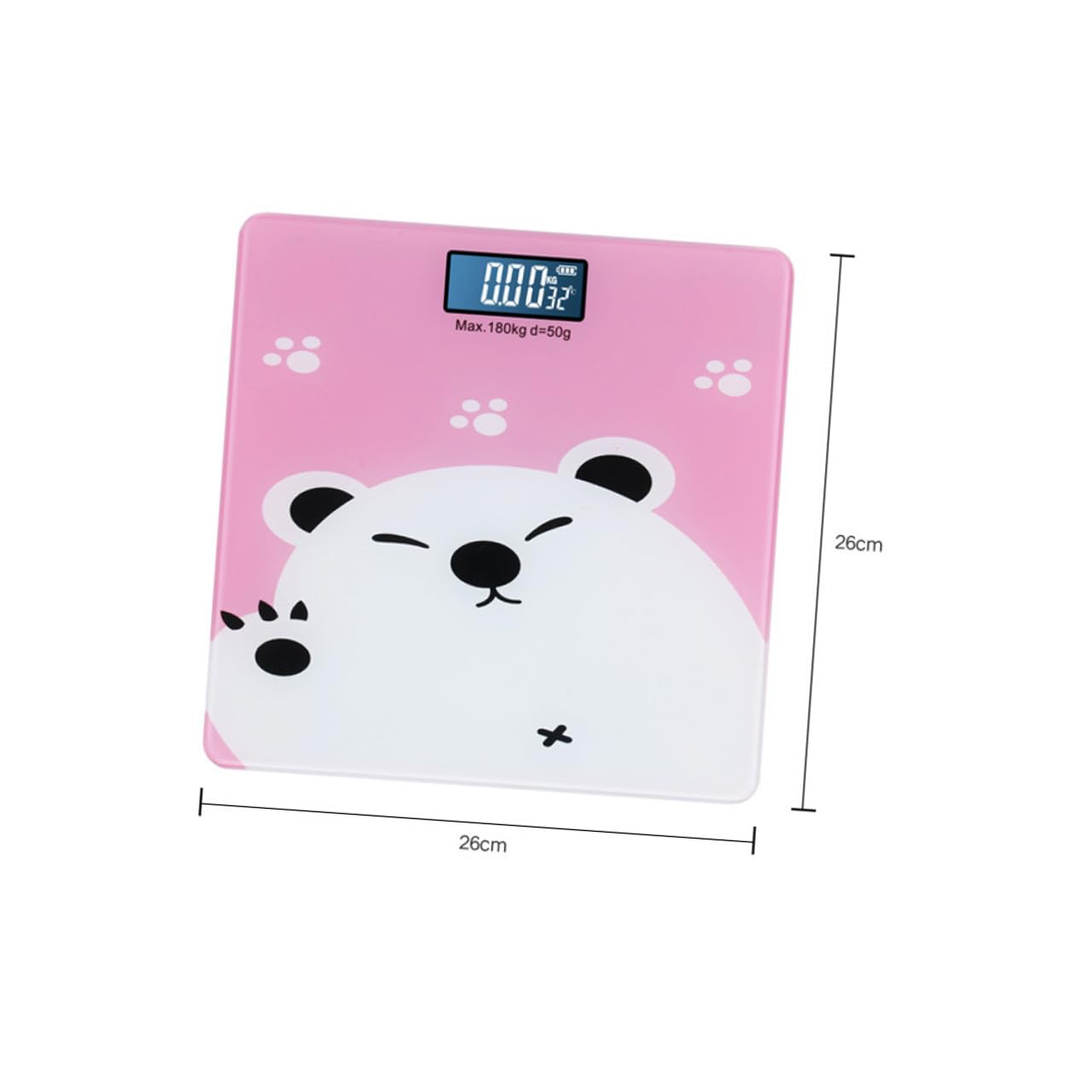 Bilancia Elettronica Digitale con Display LCD Grande Misurazione Peso e Temperatura Interna Design Cartone Animato per Ragazzo Ragazza Adulti e Animali Domestici