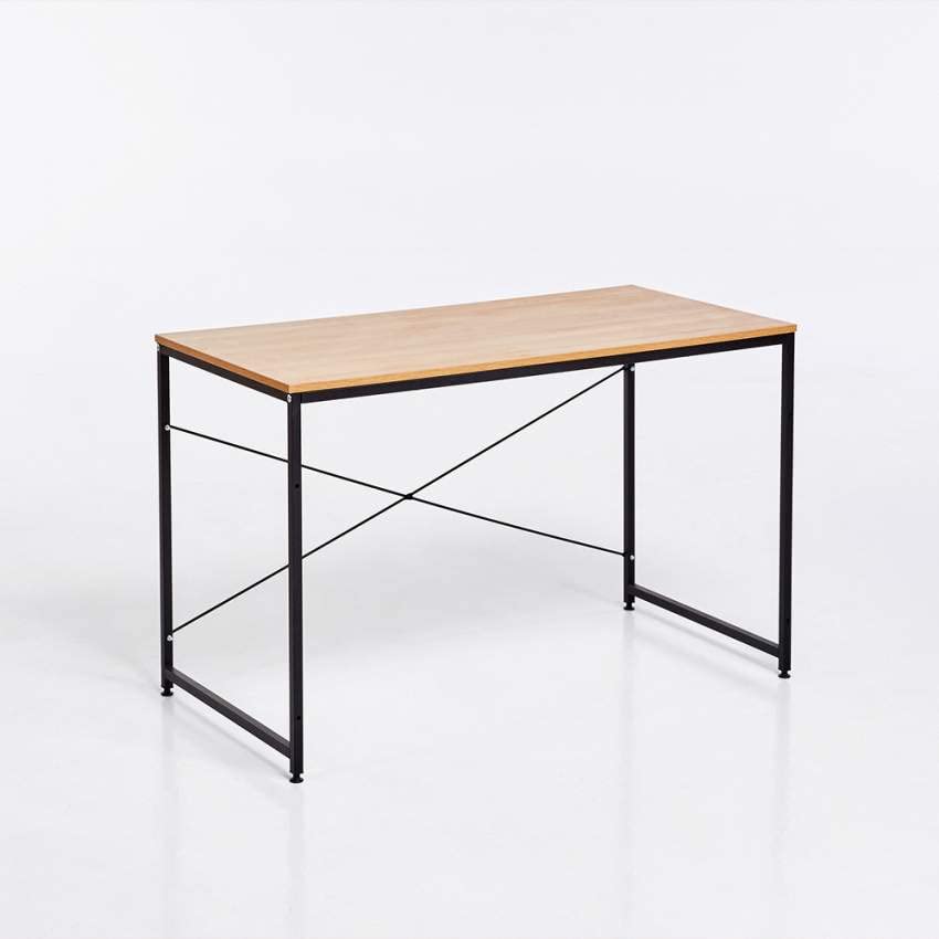 Produce Shop Escritorio Mesa Industrial 150x60 Madera Acero para Estudio y Oficina Wootop