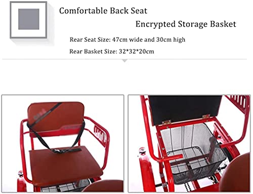 Triciclo para adultos plegable, triciclo de 3 ruedas de 16 pulgadas con marcha única, asiento amortiguado y cesta de almacenamiento, ideal para personas mayores y compras miniatura 5