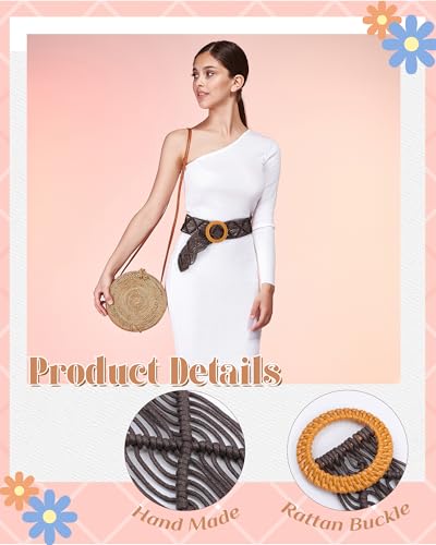 Geyoga Boho Belt for Women Waist Belts for Dresses Woven Braid Bohemian Style Accessories2