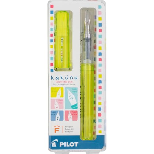 Image of PILOT Kakuno Fountain Pen, Translucent Green Barrel, Fine Nib