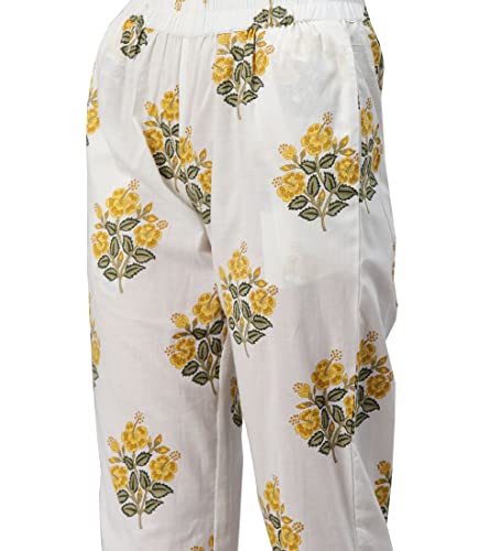 Image of Divena Mustard Cotton Anarkali Kurta Pant Set With Dupatta