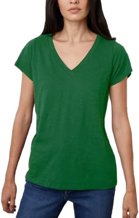 Velvet by Graham & Spencer Women's Jilian Original Slub V-Neck Tee