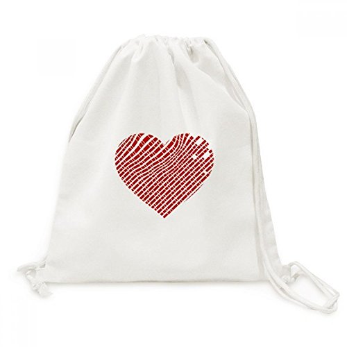 Sac à dos cordon St Valentin rouge à motif coeur pour le shopping et voyage