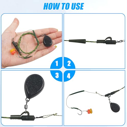 Image of AGOOL Carp Wegihts Fishing Sinkers - Tapered Flat Sinker with Rolling Swivels 2oz Coatd Lifelike Color Carp Fishing Gear Tackle