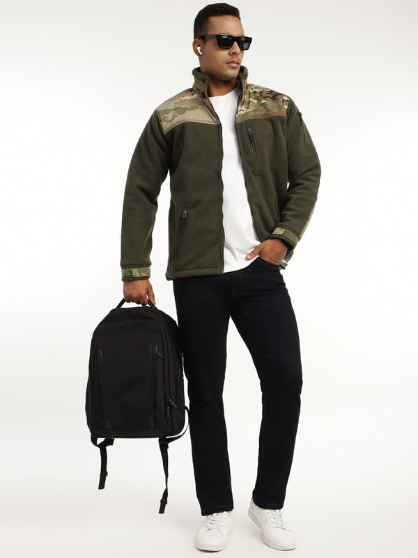 Image of MOUNTMILLER Men's Ripstop Dual Superbond HLKN Fleece Tactical Jacket | Water Repellant | Multi-Pocket | Abrasion-Resistant | Ideal for Outdoor, Hiking & Trekking