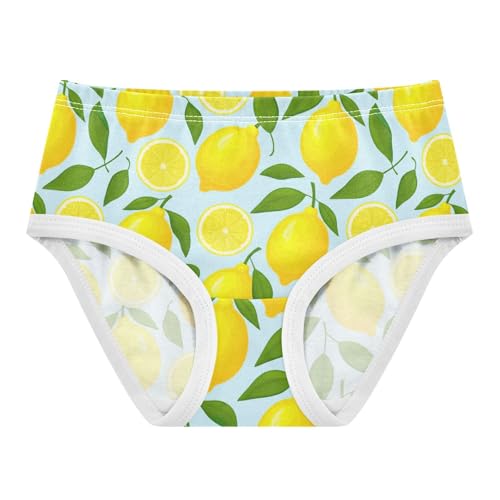 Joisal Funny Girls Underwear Toddler 2t Cotton Panties for Girl Sliced Yellow Lemons Light Blue Briefs Undies Kids