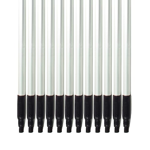 Image of SPARTA Adjustable Aluminum Broomstick, 48 inch Mop and Broom Handle Replacement with Color-Coded System for Environments with Harsh Cleaning Agents, Aluminum, 48 Inches, Black, (Pack of 12)