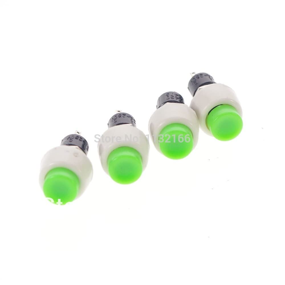 Interrupteur à bouton-poussoir momentané vert 10mm SPST 2A 125VAC