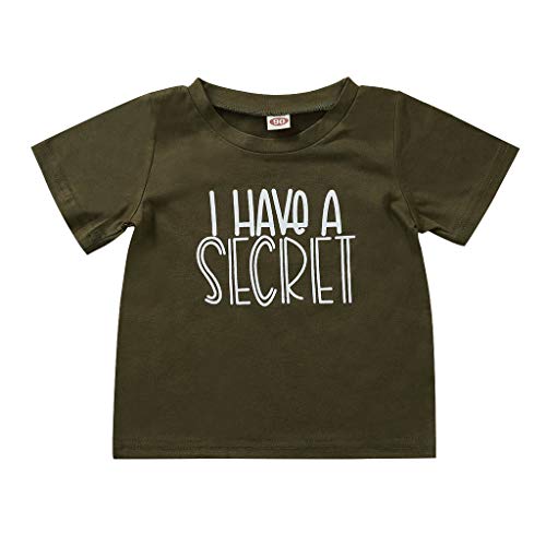 Toddler Boys T-Shirt Promoted to Big Brother Letters Print Kids Short Sleeve Tops Blouse 1-6 T (Suggest for 6-12 Months, Green)