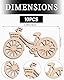 QLEUIFT 10 pcs Fahrrad-Ornamente aus Holz mit Aussparung für Fahrtder, zum Basteln und als Dekoration, Partydekorationen, Dekorationen zum Thema Fahrrad (Originalholzfarbe)