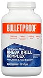 Bulletproof Omega Krill Complex, Triple Strength Essential Fats with EPA, DHA, GLA and Astaxanthin, 1560mg Omega-3s Per Serving, Lemon Flavored (120 Softgels)