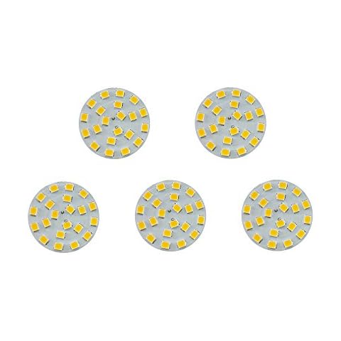 CBconcept 5 Pack, BackPin LED G4, 320 Lumens, 2 Watt (20W Equal), Soft White 4000K, 180 Degree Beam Angle, Dimmable, Low Volt AC-DC 12 Volt, JC G4 Bipin Base LED Disc Halogen Replacement Bulb Cover