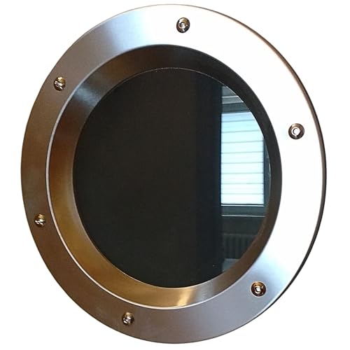 Hublot de porte en acier inoxydable poli, diamètre 350mm, verre transparent, écrous douilles