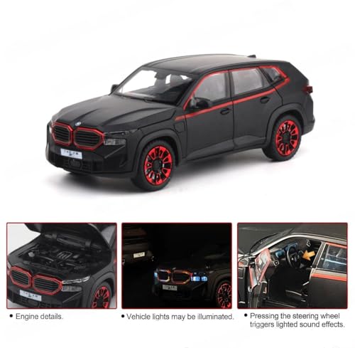 Image of 1:24 Big Bmw Xm Suv Toy Car Metal Pull Back Diecast Car With Openable Door And Sound Light, Gifts Toys For Kids, Black