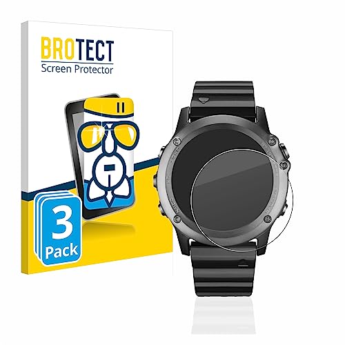 BROTECT Protector Pantalla Cristal para Garmin fenix 3/3 HR Protector Vidrio (3 Unidades) - [Dureza 9H, Anti-Arañazos]