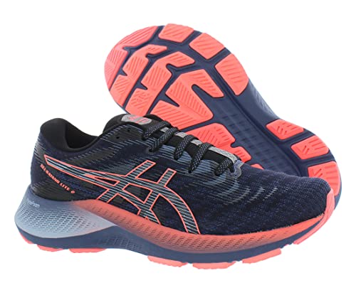 Image of ASICS Gel-Kayano Lite 2 Womens Shoes Size 7.5, Color: Navy /Rosy Pink /Ocean Blue