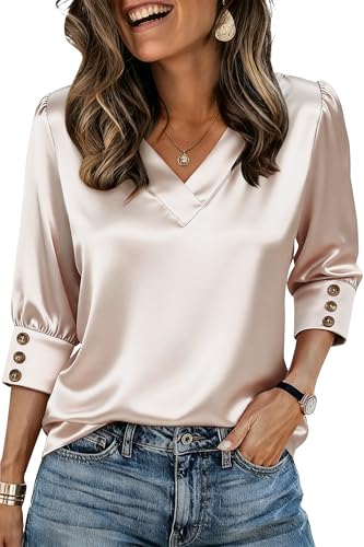 RICHSTORY 3/4 Sleeve V-Neck Blouse