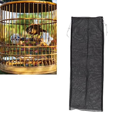 Image of Birdcage Nylon Mesh Net Adjustable Dustproof Seed Catcher Guard Net Cover for Parrots Parakeet Macaw Cage