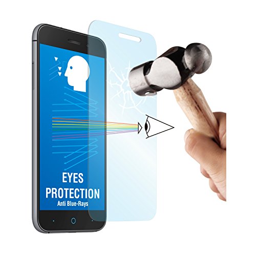 Muvit MUTPG0060 - Protector de pantalla para ZTE Blade V6 (vidrio templado, 0.33 mm, anti Blue-ray)