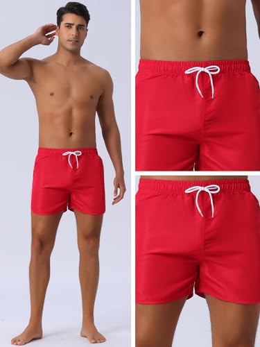 Men's Casual Lightweight Solid Color Elastic Waist Drawstring Summer Beach Board Shorts4