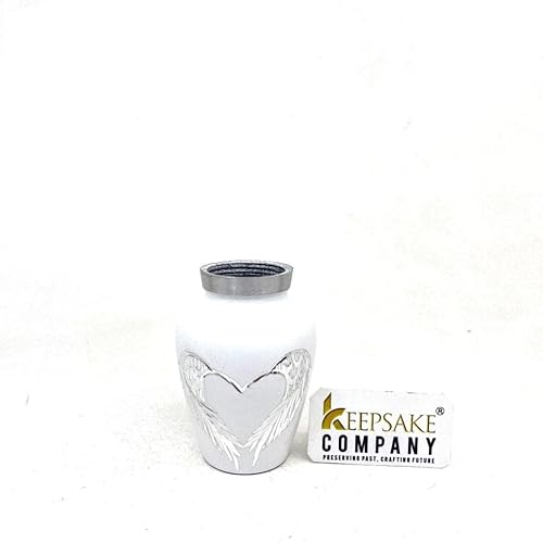 Miniatura 5 de Urnas pequeñas blancas para cenizas humanas - Urnas pequeñas de alas de ángel para cenizas humanas - Urnas de recuerdo de cremación para cenizas