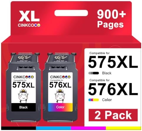 CINKCOCO PG-575XL CL-576XL Multipack Druckerpatronen Kompatibel für Canon druckerpatronen 575 576 für PIXMA TS3550i TR4755i TR4750i TS3551i TR4751i TS3750i TS3751i TS3752i TR4756i