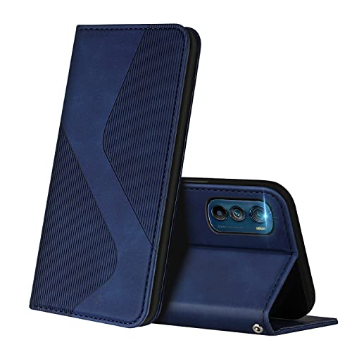 ZONNAVI Funda para Motorola Edge 30, Funda Libro de Cuero con Ranura para Tarjeta y Magnético, Wallet Flip Caso Cubierta Case Carcasa para Motorola Moto Edge 30 (Azul)