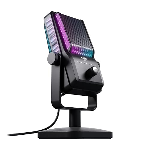 Microphone USB CHERRY XTRFY Ngale R noir avec filtre Low-Cut et rétroéclairage RGB pour PC