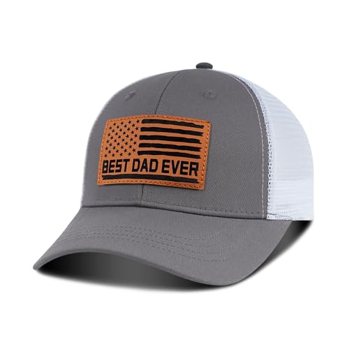 Image of Best Dad Ever American Flag Dad Hat - Adjustable Cotton Baseball Cap for Father's Day, Birthday Gifts from Daughter Son
