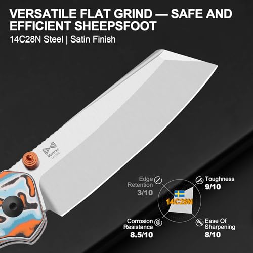 Image of Kizer Madrac Pocket Knife, 3.05 inch 14C28N Blade, Button Liner Lock